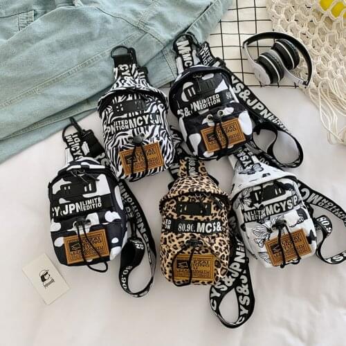 Fashion Women Cute Animal Pattern Printing Designed Shoulder Chest Bag Ladies Simple Casual Small Handbags Purse