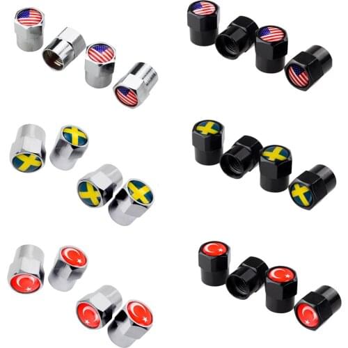 Car Italy Flag Cover Tyre Valve Stem Caps Sticker For Fiat Kia Peugeot Mazda Hyundai Cadillac Skoda BMW Volkswagen Mercedes Audi
