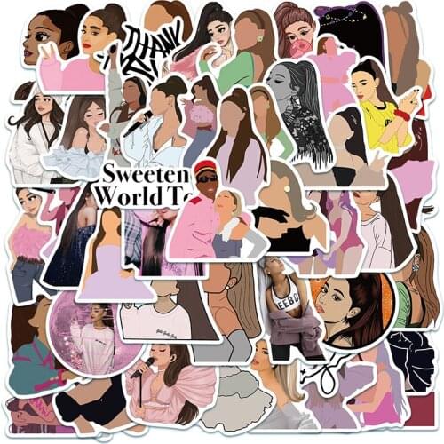 50PCS Singer Ariana Grande Stickers Laptop Guitar Luggage Skateboard Phone Bike Car Waterproof Sticker Decal Kid Toys