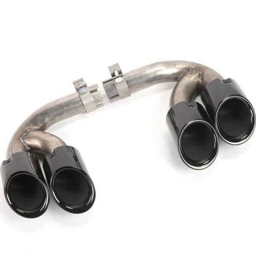 Exhaust Tip Quad Outlet Exhaust Pipe for GTS Style Stainless Steel Exhaust Tube Fit for Cayenne 18‑20 Car Exhaust Pipe