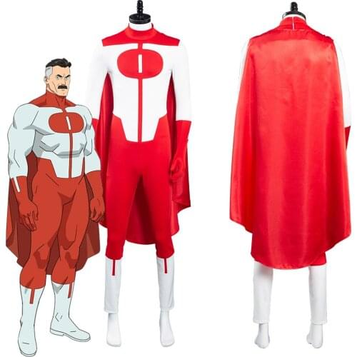 Invincible Omni Man Cosplay Costumes Super Hero Nolan Grayson Jumpsuit Outfits Halloween Carnival Zentai Bodysuit