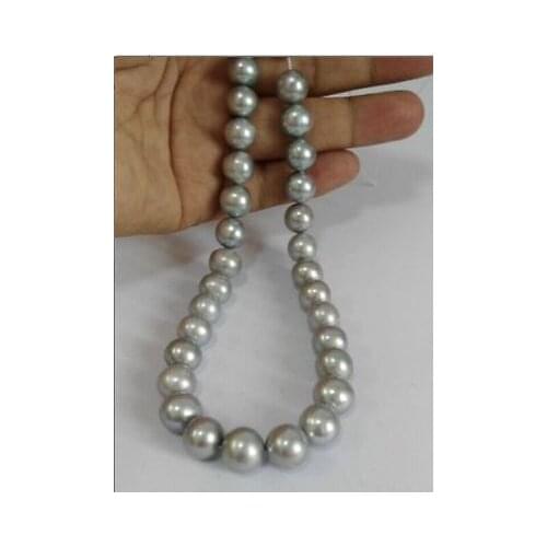HOT AAA RARE GRAY 10-11MM SOUTH SEA PEARL NECKLACE 18" >Selling jewerly free shipping