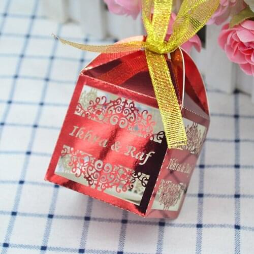 Personalized laser cut wedding party souvenirs gifts paper box for guests