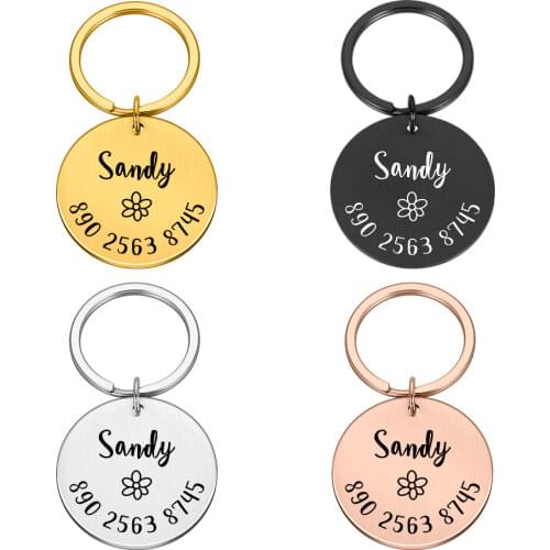 Anti-lost Flower Personalized Dog Collar Pet ID Tag Engraved Pet ID Name for Cat Puppy Dog Collar Tag Pet Accessories