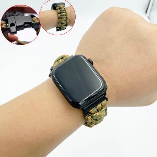 Braided Watch Strap for Apple Watch 6 5 SE 4 3 Nylon Bracelet for Iwatch Series 6 Band 44mm 40mm 38mm 42mm Men Women Wristband