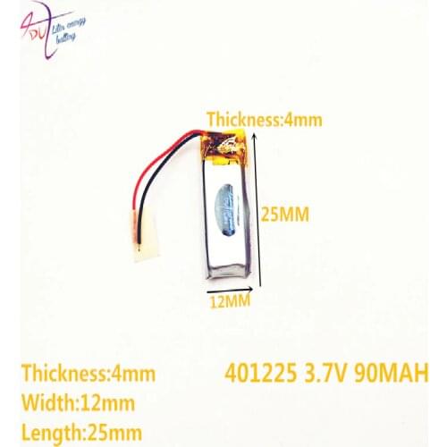 Polymer lithium ion battery 90mAh 3.7V, 401225 381225 Liter energy CE FCC ROHS MSDS quality