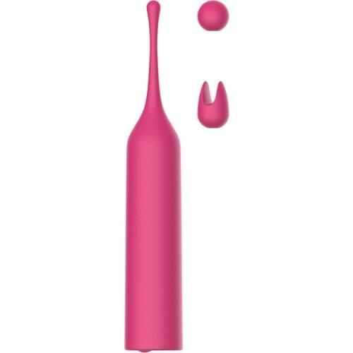 Portable Noiseless 10 Modes Silicone Rechargeable G-point Vibration Female Massager AV Stick with Heads Sex Wand for Beginner