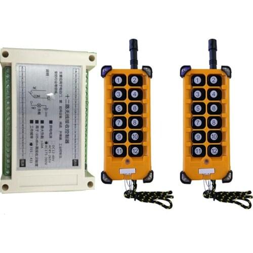 3000m AC220V 12CH Channel 12CH Radio Controller RF Wireless Remote Control Overhead travelling crane System Receiver+Transmitter