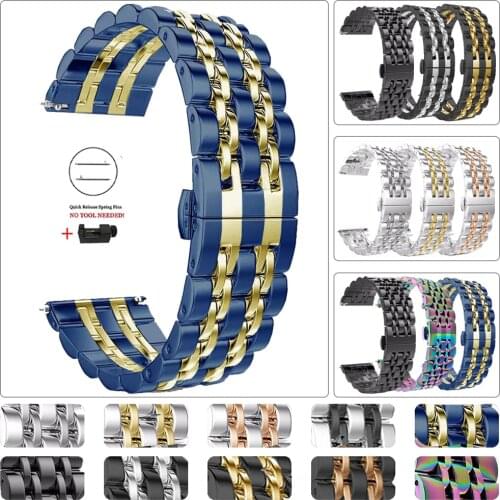 Stainless Steel Watchband for Samsung Galaxy Watch 2 3 42/46mm 45/41mm Strap for Active2 44/40mm S3 Bracelet 20/22mm Accessories