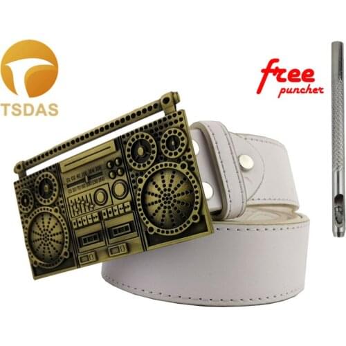 Luxury Men Metal Belt Buckles Music Magnetic Brass Tape Mens Designer Belt Buckles New Year Gifts Free Shipping