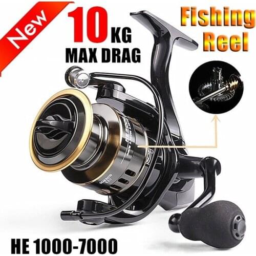 Fishing Reel 5.2:1 High Speed Metal Spool Spinning Reel HE7000 Max Drag 10kg Saltwater carp Reel