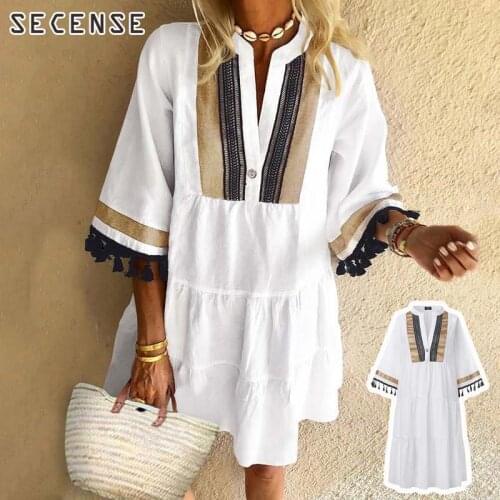 Модные платья-рубашки SECENSE China At AliExpress