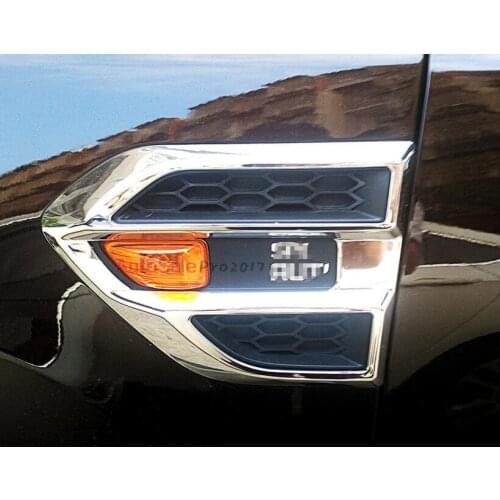 Silver ABS Chrome plastic Door Fender Side Turn Signal Light Cover For Ford Everest SUV 4 Door 2015 2016 car styling