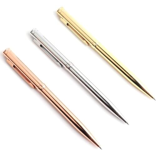 1 Pcs Genkky Office Ballpoint Pen Stainless Steel Material Rotating Style Ball Pens For School Office Supplies Stationery Pens