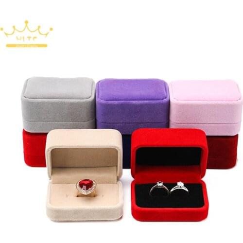 Jewelry Box Wedding Ring Earring Packaging Storage Box Proposal Ring Gift Box Single Double Ring For Jewelry Display