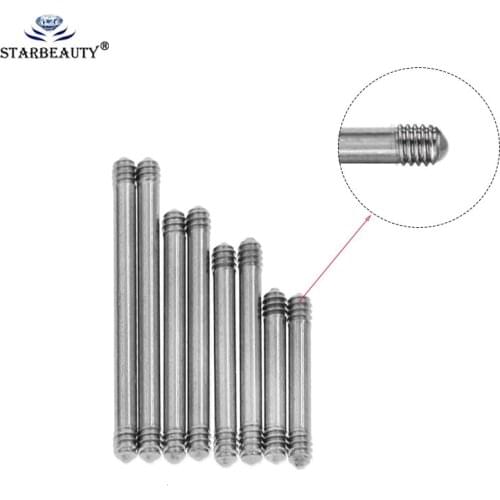 10Pcs 18G steel Piercing Contect Straight Barbell Part Screw Thread Head 16g 14g For Lip Eyebrow Nose Earring Piercing Jewelry
