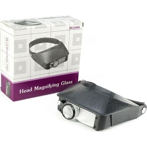 50LB Professional Head Magnifier, Hands Free Headband Magnifying Glass Magnification Lenses 1.5x，3x，6.5x，8x for Close Work