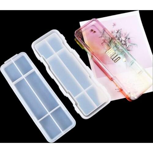 Storage box Pencil box rectangle case Silicone mold Jewelry Making tool UV epoxy resin Boxes Student Study Supplies craft art