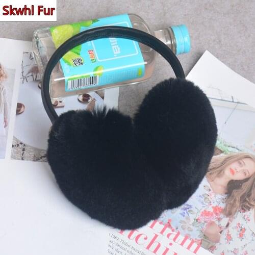 Natural 100% Rex Rabbit Fur Earmuffs Women Fashion Men Warm Russia Winter Real Fur Earmuffs Children Ear Cover For Earlap Girl