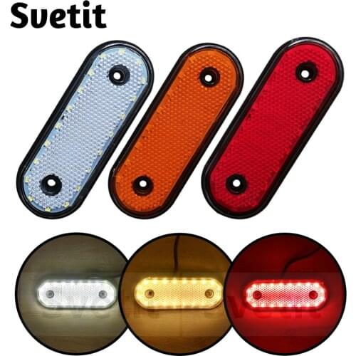 10Pcs 24V Truck Trailer Side Marker Lamp Red White Amber Clearance Lights Turn Signal Rear Indicator Lamp Tractor Light