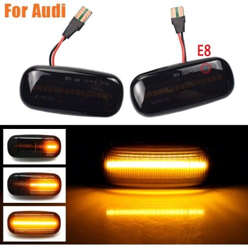 2Pcs Dynamic Turn Signal LED Side Marker Mirror Light Flashing Indicator For Audi A3 S3 8P A4 S4 RS4 B6 B7 B8 A6 S6 RS6 C5 C7