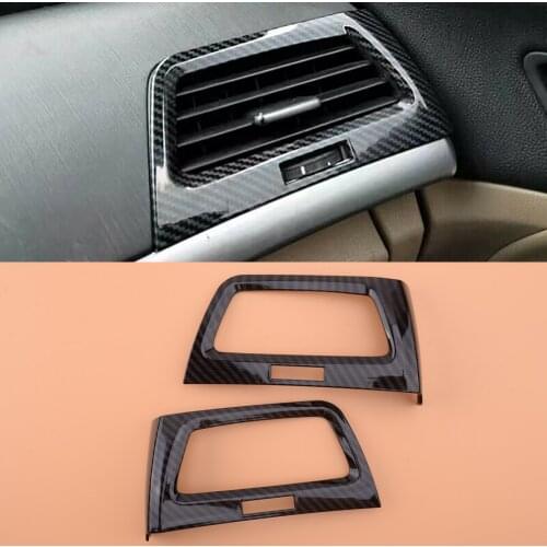 2pcs Carbon Fiber Grain Console AC Air Outlet Vent Trim Bezel fit for Honda Accord Crosstour 2008-2013