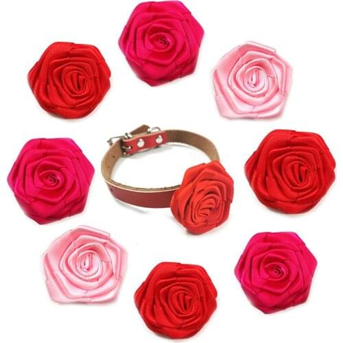 50/100pcs Valentines Day Small Dogs Collar Attachment Bow Ties Puppies Cat Collar Charms Accessories Flower Collar Accessories