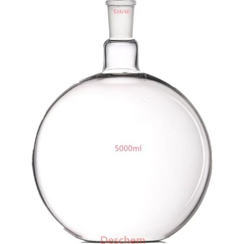 5000ml,1-Neck,24/40,Plat Bottom Glass Flask,5L,Lab Flat Reaction Bottle