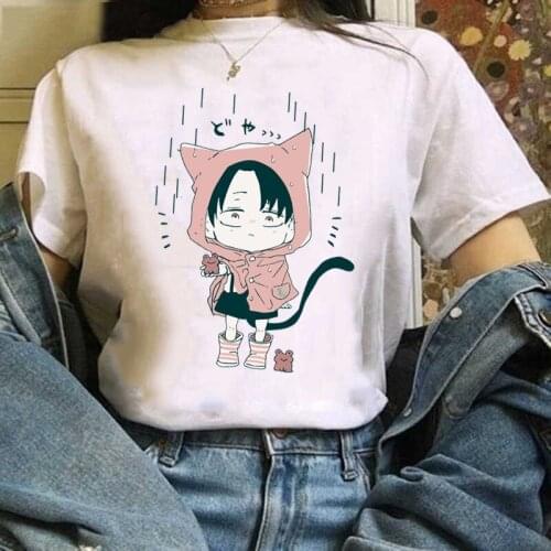 Attack On Titan Animated Cartoon Cute T-shirt White Short Sleeve