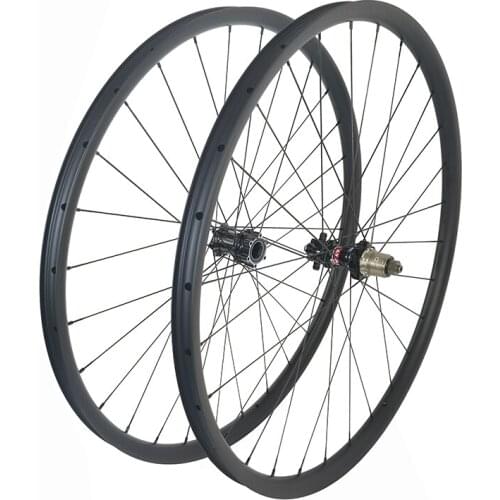 29er 1380g MTB Asymmetry clincher tubeless disc carbon wheels 28x28mm Lefty 1.0 Novatec D412SB XD XX1 24H 29in mountain wheels