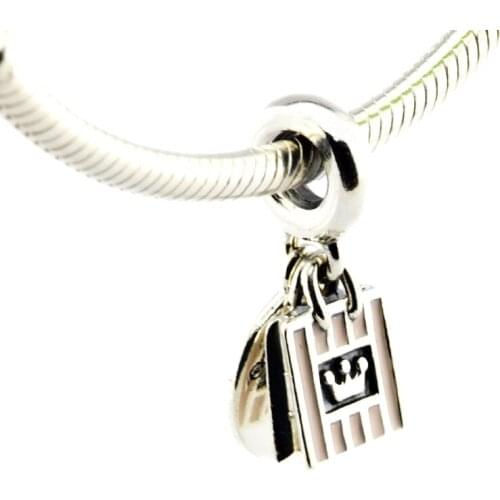 DIY Beads for Jewelry Making Sterling-Silver-Jewelry Shopping Queen BEAD WITH SOFT PINK ENAMEL Charms Silver 925 Berloque Perles