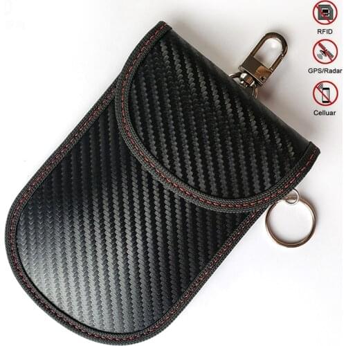 Faraday Car Remote Key Bag FOB Signal Blocker Bags Credit Card Case RFID Shielding Keys Wallet for Privacy Protection BAG1063