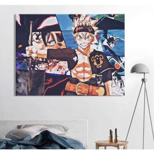 Black Clover Asta Anime Collage Canvas Painting Wall Art Posters Prints Pictures Living Room Decoration Home Decor