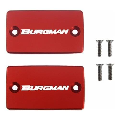 CNC Aluminum Motorcycle Brake Fluid Fuel Reservoir Tank Cover Cap FOR Suzuki Burgman 650/AN650 06-19