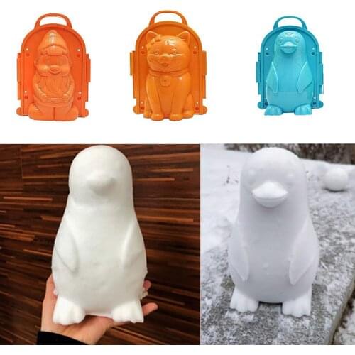 Cats Bear Penguin Santa Claus Winter Snow Mold Snowball Maker Clip Kids Toy Outdoor Sand Snow Ball Mold Toys Mold Tool