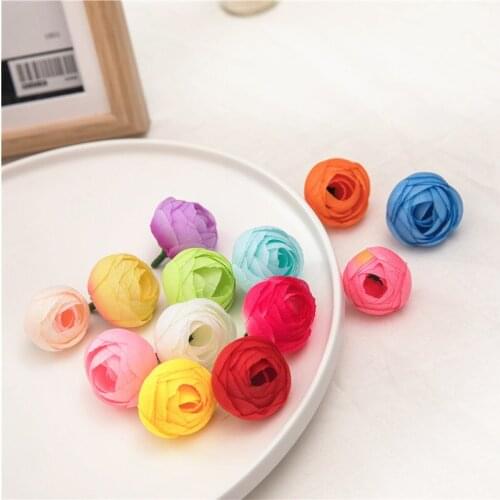 Hot Sale 10pcs Fresh and Artificial Flower Small Tea Bud Simulation Small Tea Rose Silk Flower Decor Flower Head DIY Accessories