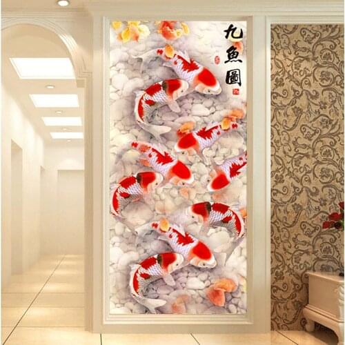 HUACAN Full Square Drill Diamond Painting 5D Animal Fish Diamond Embroidery Cross Stitch Home Decoration