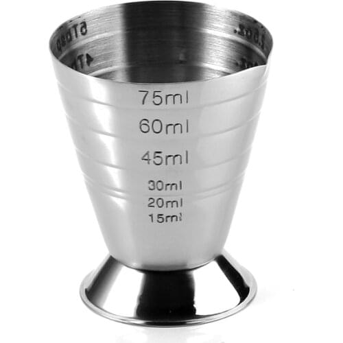 Premium Multiple Markings Jigger, Silver Mirror Finish in 18/8 Stainless Steel, High Grade Bartender Tools / Premium Barware