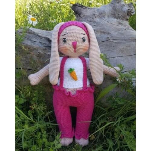 Amigurumi Rabbit Amigurumi Pink Rabbit Amigurumi Doll Toy Crochet Stuffed Animals for Baby for Decor Handmade Knitting Birthday