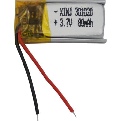 3.7V 80 mAh Lithium Polymer li-po Battery Li ion cell 301020 For MP3 headphones bluetooth 3D glasses Record pen speaker watch