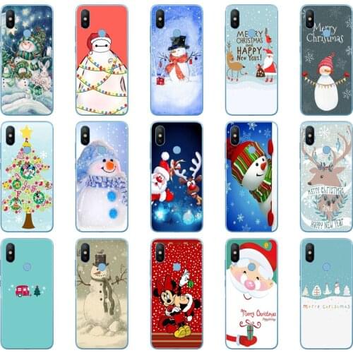 300 Happy New Year Merry Christmas Snowman Santa Soft Silicone Cover Case for Xiaomi Redmi 6 6a mi 8 a2 lite note 5 6 pro 7 case
