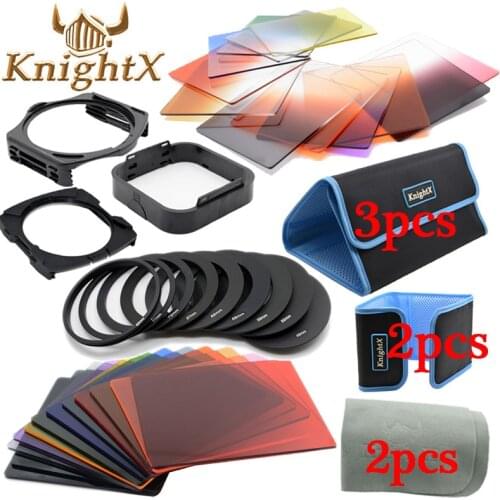 KnightX 24 Filter 9 Ring color cokin p series set For nikon canon d3200 d5200 d3300 1200d nd 650d d7200 lenses 49 52 58 67 77 mm