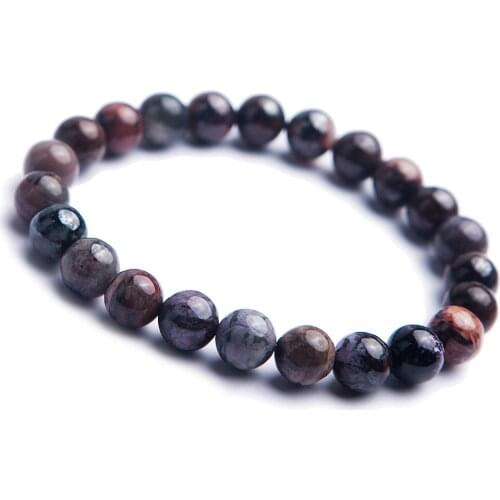 Genuine Natural Sugilite Gems Stone Women Lady Jewelry Purple Round Beads Stretch Bracelet 8.5mm
