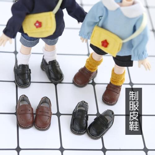 Ob11 shoes baby clothes school uniform shoes GCS wild Japanese small shoes 1 / 12bjd doll accessories leather shoes holala