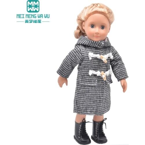 Clothes for doll fit 45cm American doll accessories Fashion woolen coat red, brown, blue, black Girls gift