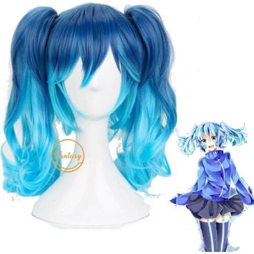 Anime Kagerou Project Mekaku City Actors Enomoto Takane Ene Cosplay Blue Hair Wig + Free Wig Cap