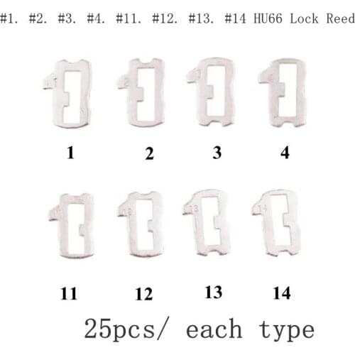 200pcs/box Car Lock Reed HU66 Plate For AUDI VW Volkswagen Plate NO 1.2.3.4,11.12.13.14 Each 25pcs For VW Lock Repair Kits