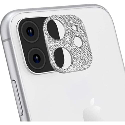 Luxurious Rhinestone Glitter Camera Lens Protector on For iPhone 11 Pro MINI 12 Max Diamond Shockproof Fashion Film Cap Cover