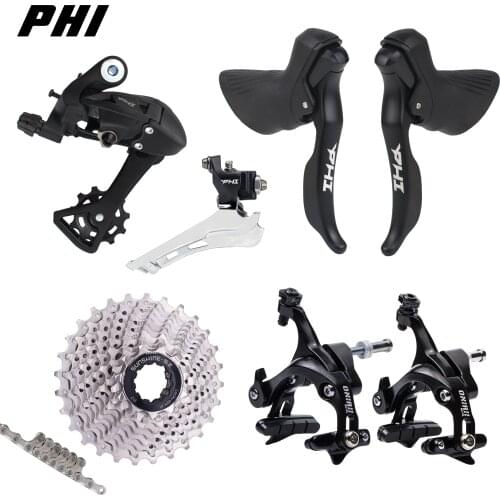 SENSAH PHI Road Bike 2x10 Speed Shifter Lever Rear Derailleur Groupset Cassette 28T 30T Chain Caliper Brake for 4700 Tiagra New