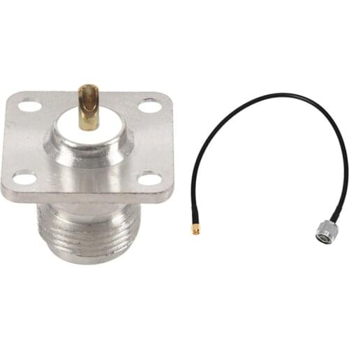 SMA Male to N Type Male Plug Wifi Antenna Pigtail Cable 16.1 inch & N Type Female Jack RF Coax Connector 4-Hole Panel